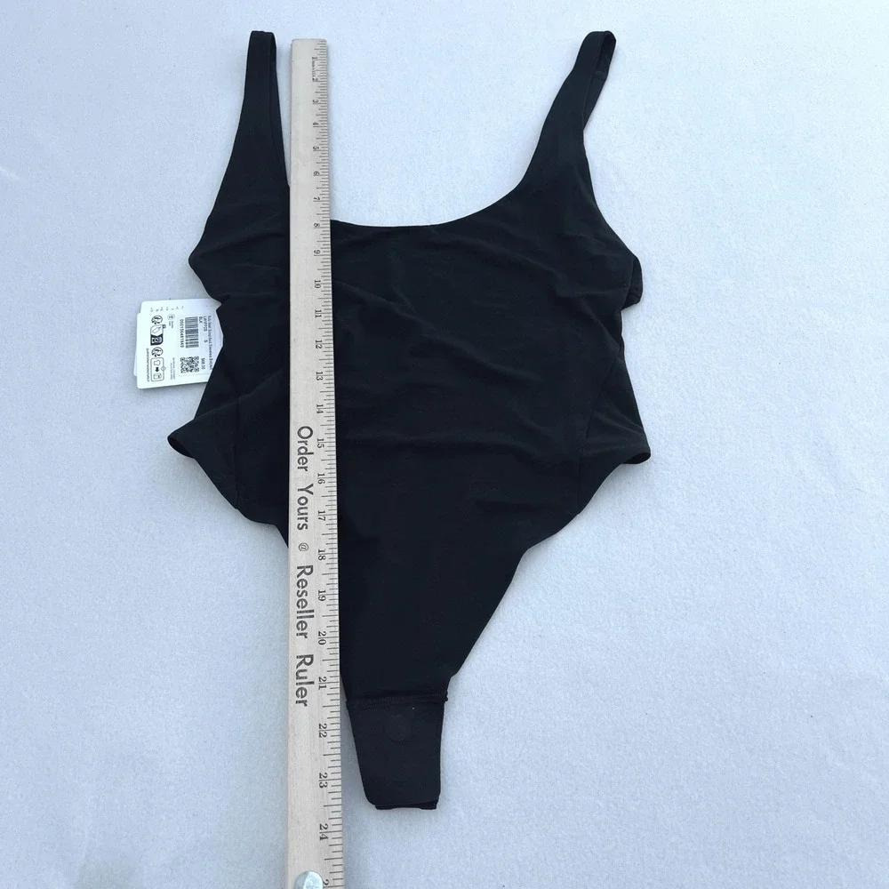 Lululemon Nulu Mesh Scoop-Back Sleeveless Bodysuit Black LW1FFCS Womens Size S